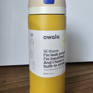 Yellow Insulated Water Bottle with Straw